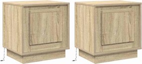 vidaXL Κομοδίνο 2 τμχ. Δρύς Sonoma 44 x 34,5 x 45 εκ