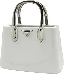 Βάζο Handbag "Milan" Κεραμικό Λευκό PU 24.5x11.5x25.5cm
