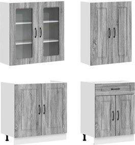 vidaXL Μονάδα κουζίνας KALMAR 8 pcs Γκρι Sonoma Επεξεργασμένο Ξύλο