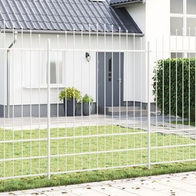 vidaXL Φράχτης Κήπου με Hoop Top Λευκό 5.1x2μ από Χάλυβα