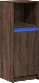 vidaXL Ντουλάπι με Φώτα LED Καφέ Δρυς 38x34x100 εκ. Επεξεργασμένο Ξύλο