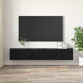 vidaXL Σετ επίπλου τηλεόρασης 3 pcs Μαύρο Επεξεργασμένο Ξύλο