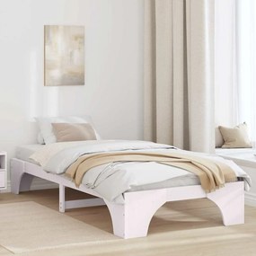 vidaXL Λευκό Κρεβάτι 75x190 εκ. Μασίφ Ξύλο Πεύκου