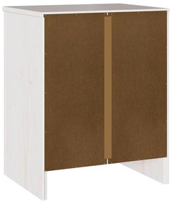 vidaXL Κομοδίνο με συρτάρι Λευκό 45 x 35 x 56 εκ. Μασίφ ξύλο πεύκου
