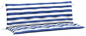 vidaXL Μαξιλάρια Πάγκου 2 τεμ. Μπλε & Λευκό Ριγέ 150x50x7εκ Υφασμάτινα