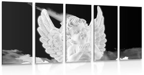 Εικόνα 5 μερών ασπρόμαυρος άγγελος στον ουρανό - 100x50