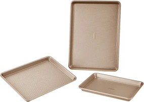 VEVOR Baking Pan Set 3-Piece Nonstick Carbon Steel Set with Silicone Handles