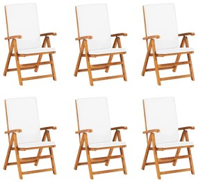 VidaXL Σετ Τραπεζαρίας Κήπου 7 Τεμ. από Μασίφ Ξύλο Teak με Μαξιλάρια