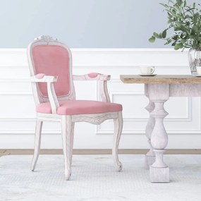 Καρέκλα Τραπεζαρίας Ροζ 62 x 59,5 x 100,5 εκ. Βελούδινη - Ροζ