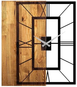 Ρολόι Τοίχου 539TNL1137 49x3x58cm Walnut-Black Wallity Metal,Wood