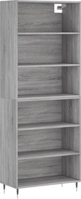 vidaXL Ντουλάπι Sonoma Γκρι 69,5x32,5x180 εκ. Επεξεργασμένο Ξύλο