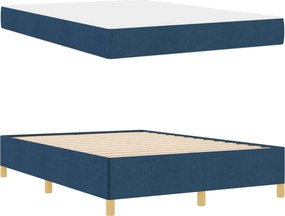 vidaXL Σκελετός Κρεβατιού με στρώμα Μπλε 140 x 200 cm ύφασμα