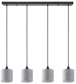 Φωτιστικό Οροφής - Ράγα Adept 77-9022 85x300cm 4xE27 60W Black-Grey Homelighting Metal, Fabric