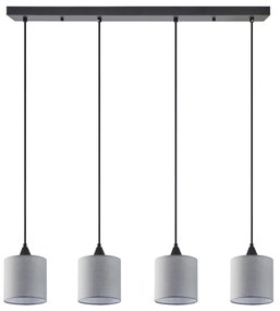 Φωτιστικό Οροφής - Ράγα Adept 77-9022 85x300cm 4xE27 60W Black-Grey Homelighting Μέταλλο,Ύφασμα