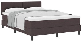 vidaXL Box Spring Κρεβάτι με Στρώμα Σκούρο Καφέ 160x200 cm Ύφασμα
