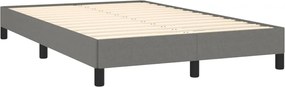 vidaXL Κρεβάτι Boxspring με Στρώμα Σκούρο Γκρι 120x190 εκ Υφασμάτινο