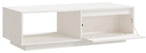Τραπεζάκι Σαλονιού Λευκό 110x50x33,5 εκ. από Μασίφ Ξύλο Πεύκου - Λευκό