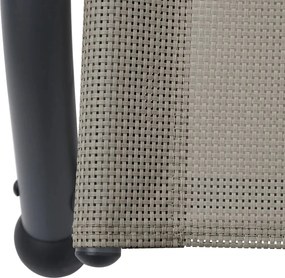 vidaXL Ξαπλώστρα Διπλή Taupe από Textilene με Σκίαστρο