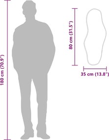 vidaXL Καθρέφτης Τοίχου Ασημί 80x35 εκ.