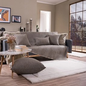 Ριχτάρι Michigan 15 Choco Teoran Τριθέσιο 180x300cm Βαμβάκι-Ακρυλικό