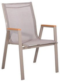 Καρέκλα FL5050 Fylliana Textilene Μπέζ - Γκρί 61x56x90 εκ. 61x56x90 εκ.
