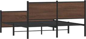 vidaXL Σκελετός Κρεβ. Χωρίς Στρώμα Καφέ Δρυς 160x200 εκ. Μεταλλικό