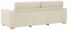 vidaXL 3-Θέσιος καναπές Μπεζ 220 cm Ύφασμα μείγματος λινών