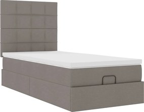 vidaXL Οθωμανικό κρεβάτι με στρώμα Taupe 80x200cm ύφασμα