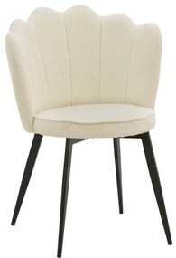 Καρέκλα Rosalia pakoworld εκρού ύφασμα-πόδι μαύρο μέταλλο 57x52x80εκ Model: 264-000003