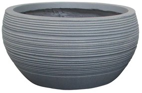 MarHome ΚΑΣΠΩ FIBER CLAY ΓΚΡΙ ΓΡΑΜΜΕΣ ΓΑΒΑΘΑ ΜΕΓΑΛΟ Φ56x27cm 06-00-20726-L