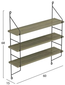 ΡΑΦΙΕΡΑ ΤΟΙΧΟΥ ACHALA ΜΕΛΑΜΙΝΗΣ  OLIVE GREY 60x15x68Y εκ.