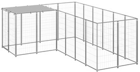 vidaXL Σπιτάκι Σκύλου Ασημί 4,84 μ² Ατσάλινο