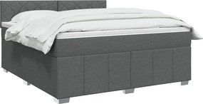 vidaXL Κρεβάτι box spring με στρώμα Σκούρο Γκρι 140 x 200 cm Ύφασμα