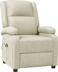 vidaXL Πολυθρόνα Μασάζ Κρεμ από Συνθετικό Δέρμα