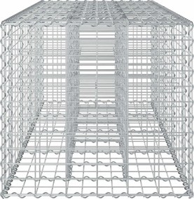 vidaXL Ανασηκωμένο κρεβάτι gabion Ασημί