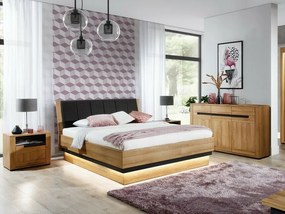 Κρεβάτι Orlando S118, Διπλό, Καφέ, 180x200, Πλαστικοποιημένη μοριοσανίδα, Τάβλες για Κρεβάτι, 190x220x100cm | Epipla1.gr