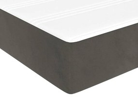 Κρεβάτι Boxspring με Στρώμα Σκούρο Γκρι 90x190 εκ. Βελούδινο - Γκρι