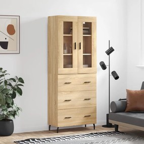 VidaXL Ντουλάπι Sonoma δρυς 69,5 x 34 x 180 εκ. από Επεξεργασμένο Ξύλο