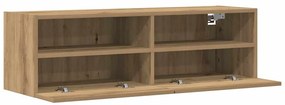vidaXL Ντουλάπια τοίχου TV 2 τεμ Καρυδιά 100x30x30 εκ Επεξεργασμένο ξύλο