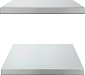 vidaXL Ράφια Τοίχου 2 τεμ. Ασημί 75x40 εκ. Ανοξείδωτο Ατσάλι