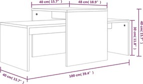 vidaXL Τραπεζάκια Σαλονιού Σετ Καφέ Δρυς 100x48x40 εκ. Επεξεργ. Ξύλο