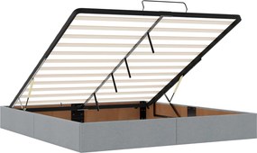 vidaXL Κρεβάτι Ottoman με στρώμα Ανοιχτό γκρι 200 x 200 cm Ύφασμα