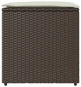 vidaXL Κουτί Μαξιλαριών Καφέ 50 x 50 x 50 cm συνθετικό ρατάν