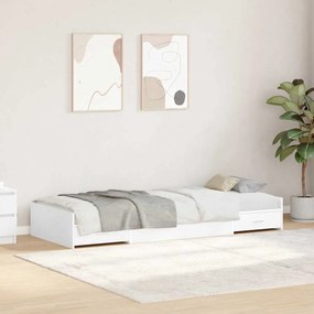 vidaXL Σκελετός Κρεβατιού Λευκό 90 x 190 cm Επεξεργασμένο ξύλο