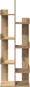 vidaXL Βιβλιοθήκη Αρτισιανή Δρυς 48x25,5x140 εκ. Επεξεργ. Ξύλο