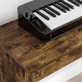 vidaXL Βάση Πληκτρολογίου Καπνιστό Δρύς 100 x 32 x 64 εκ