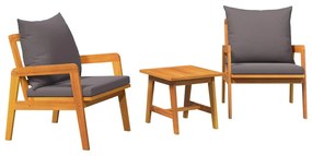 vidaXL Σετ μπιστρό 3 pcs Καφέ 45 x 45 x 38 εκ. Μασίφ ξύλο ακακίας