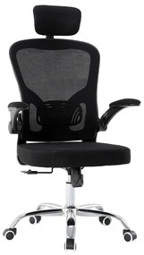 Καρέκλα γραφείου Mandeville 234, Μαύρο, 122x65x62cm, 13 kg, Με μπράτσα, Με ρόδες, Μηχανισμός καρέκλας: Economic | Epipla1.gr