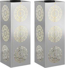 vidaXL Ηλιακό LED Φως Δρόμου 2 pcs Θερμό λευκό 18 x 18 x 50 εκ.