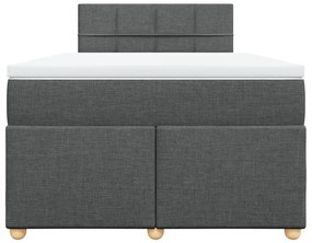 ΚΡΕΒΑΤΙ BOXSPRING ΜΕ ΣΤΡΩΜΑ ΣΚΟΥΡΟ ΓΚΡΙ 120X200 ΕΚ. ΥΦΑΣΜΑΤΙΝΟ 3286648